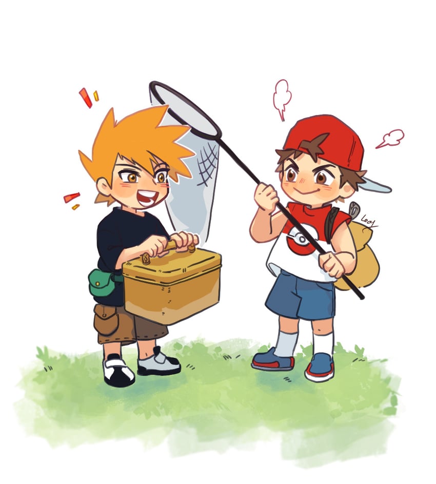 red and blue oak (pokemon) drawn by boba_msize