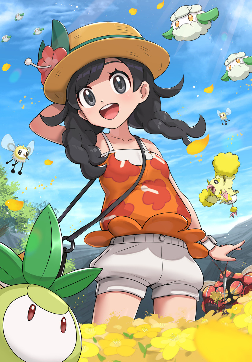 selene, cutiefly, oricorio, petilil, and buzzwole (pokemon and 1 more) drawn by gonzarez