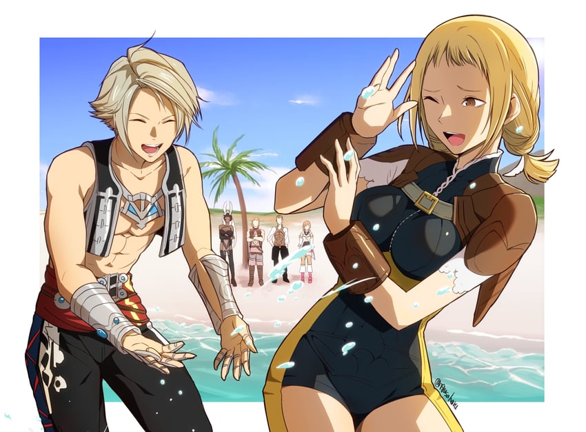 fran, penelo, ashelia b'nargin dalmasca, vaan, balthier, and 1 more (final fantasy and 1 more) drawn by igusaharu
