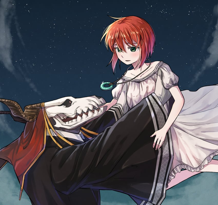 hatori chise and elias ainsworth (mahou tsukai no yome) drawn by delfuze