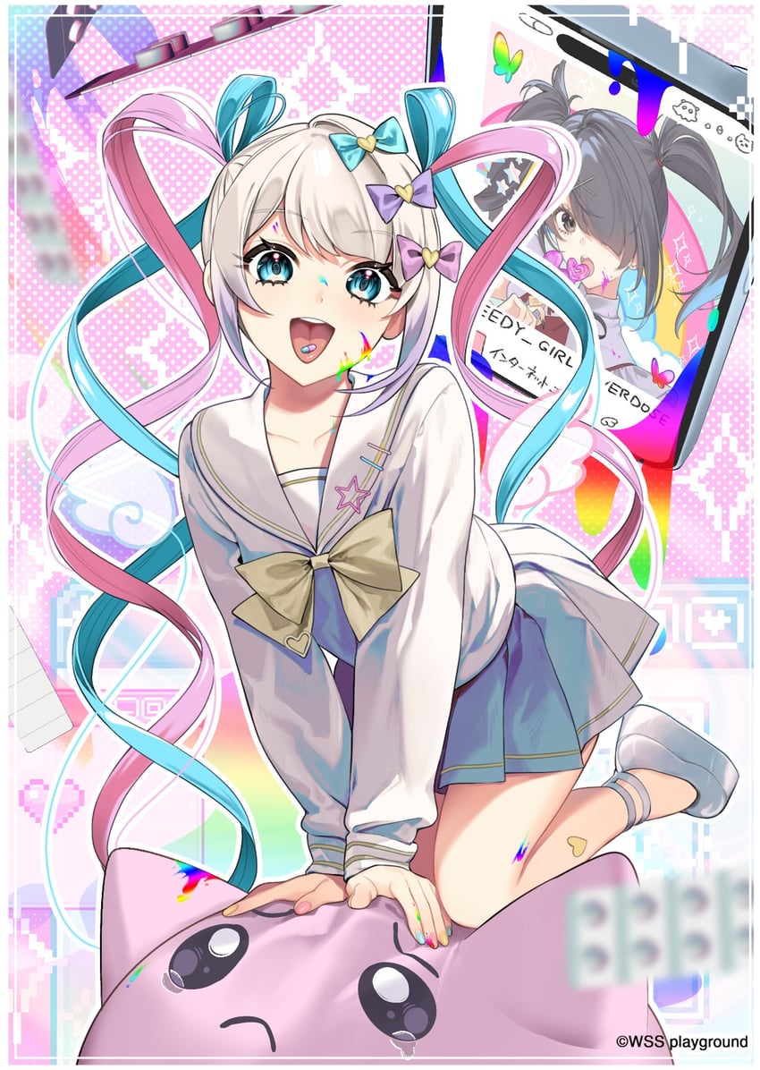 chouzetsusaikawa tenshi-chan and ame-chan (needy girl overdose) drawn by camomile_teatea