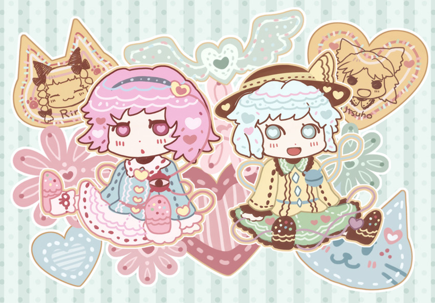 komeiji koishi, komeiji satori, kaenbyou rin, and reiuji utsuho (touhou) drawn by chachi_(azuzu)
