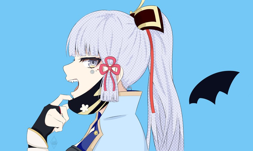 kamisato ayaka (genshin impact and 1 more) drawn by kenshikiyan