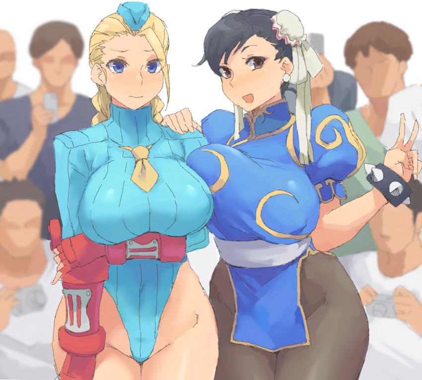 chun-li and cammy white (street fighter and 1 more) drawn by minakami(flyin...