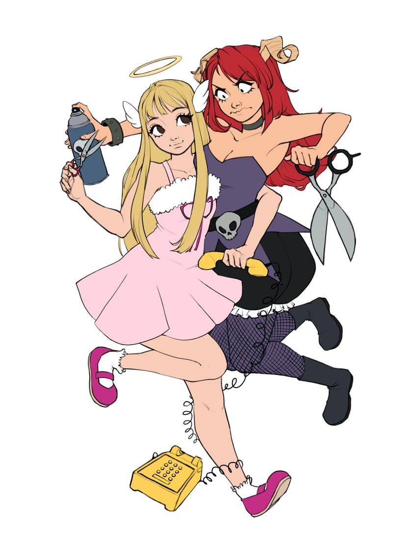 devil and angel (devilish hairdresser) drawn by dreamy_jelly