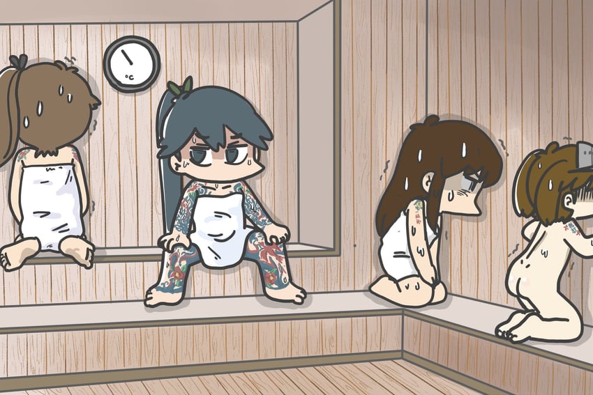 kaga, akagi, ryuujou, and houshou (kantai collection and 1 more) drawn by ferret-san