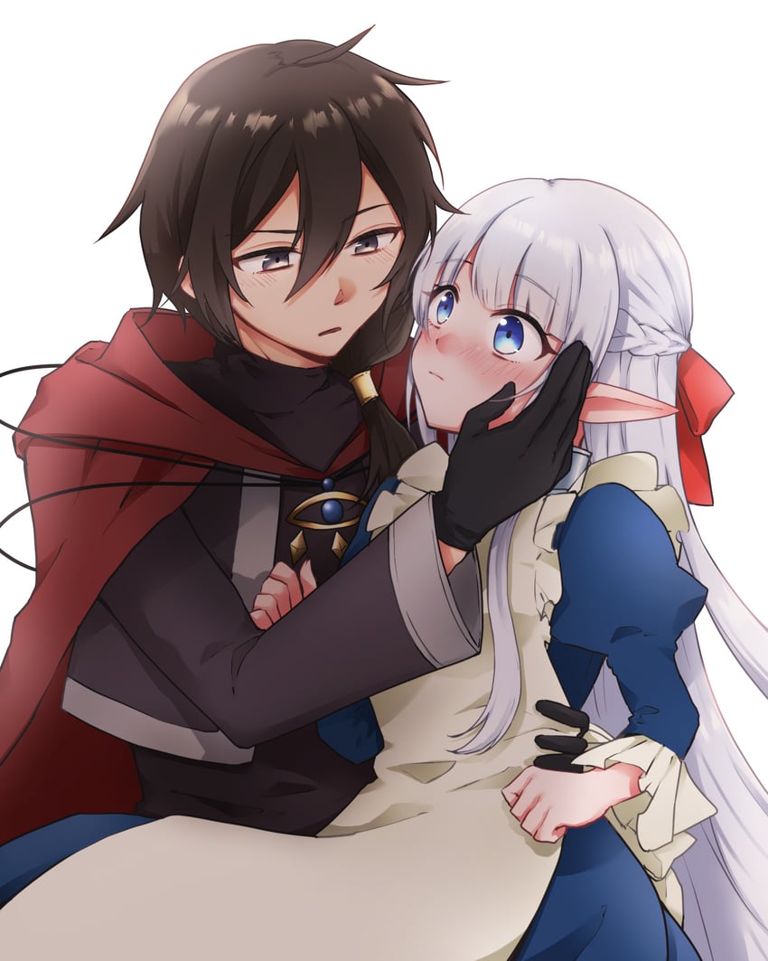 nephelia and zagan (maou no ore ga dorei elf wo yome ni shitanda ga dou medereba ii?) drawn by nattumin12