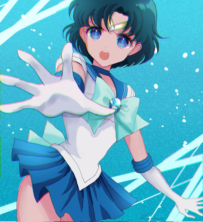 mizuno ami and sailor mercury (bishoujo senshi sailor moon) drawn by koharumichi