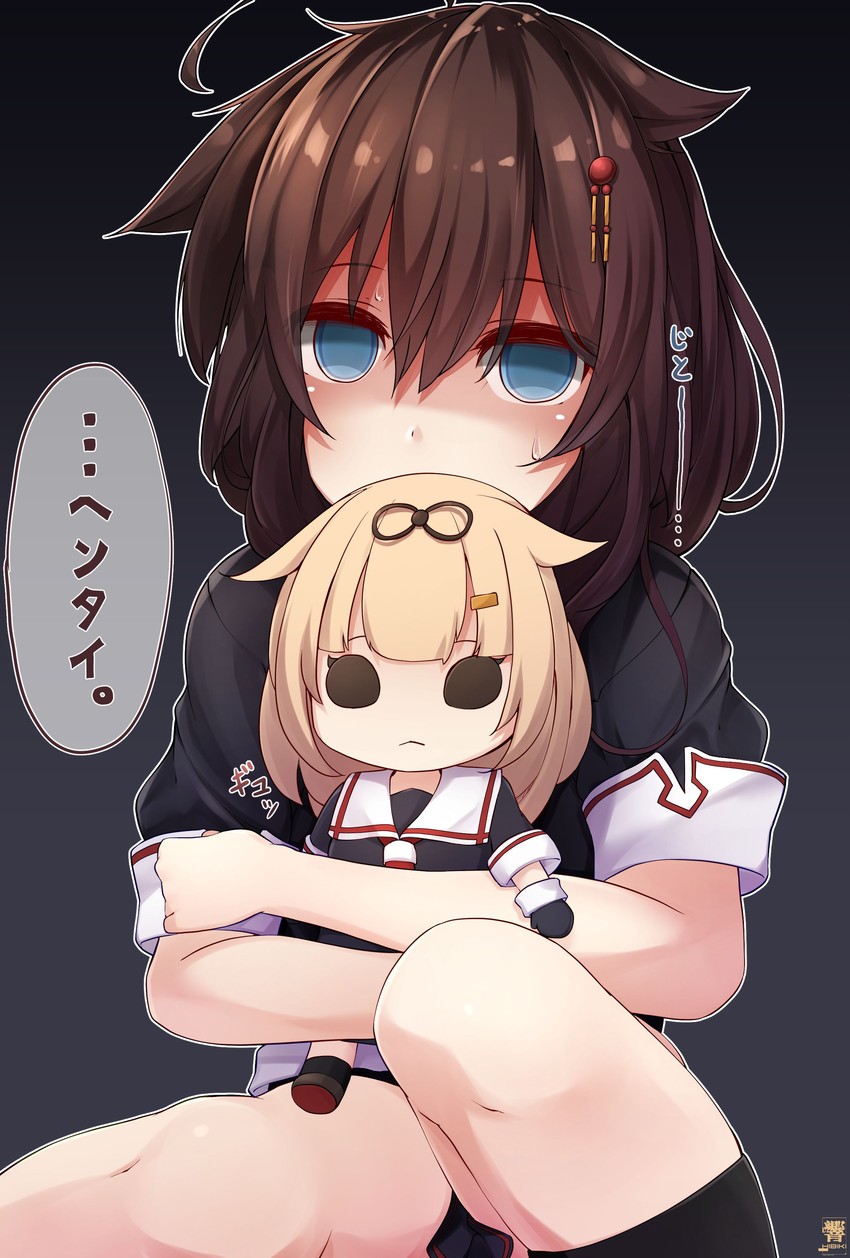 shigure, yuudachi, shigure kai ni, and yuudachi kai ni (kantai collection) drawn by hibiki_(zerocodo)
