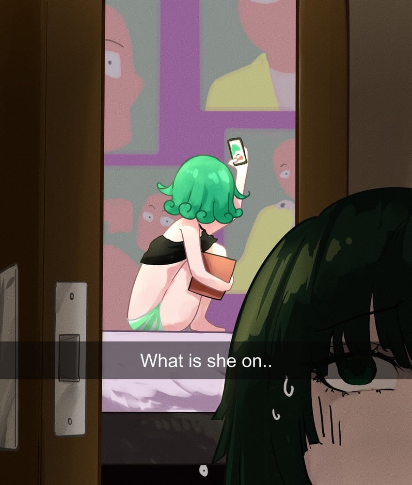 tatsumaki, fubuki, and saitama (one-punch man) drawn by azura_(azuart0)