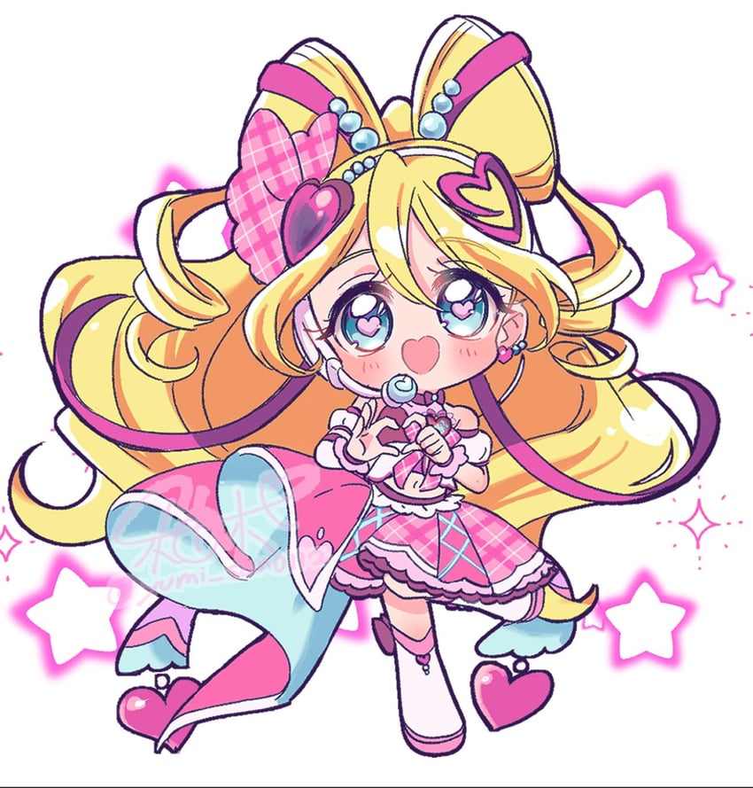 sakura uta and cure idol (precure and 1 more) drawn by yumi_san0112