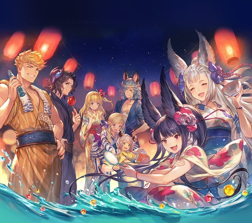 vane, yuel, societte, camieux, lancelot, and 3 more (granblue fantasy) drawn by minaba_hideo