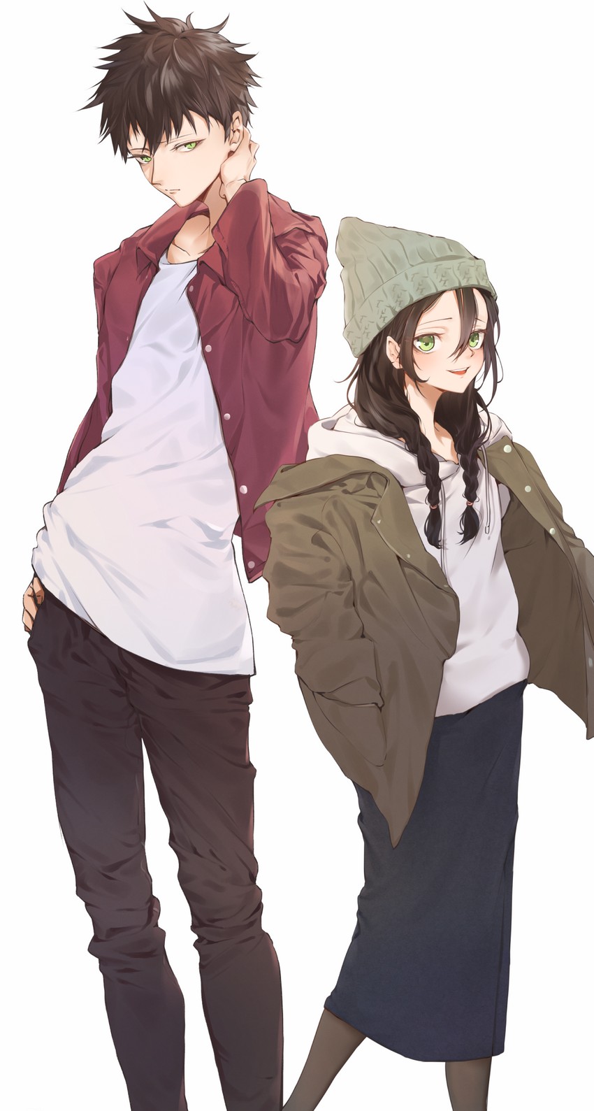 kuroki tomoko and kuroki tomoki (watashi ga motenai no wa dou kangaetemo omaera ga warui!) drawn by matsunaga777
