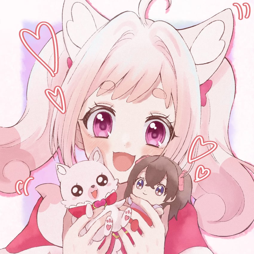 nagomi yui and kome-kome (precure and 1 more) drawn by shigen_pr