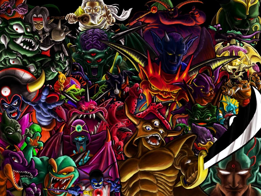 pisaro, sidoh, dragon lord, hargon, zoma, and 15 more (dragon quest and 9 more) drawn by kaosu_(kaosu0905)