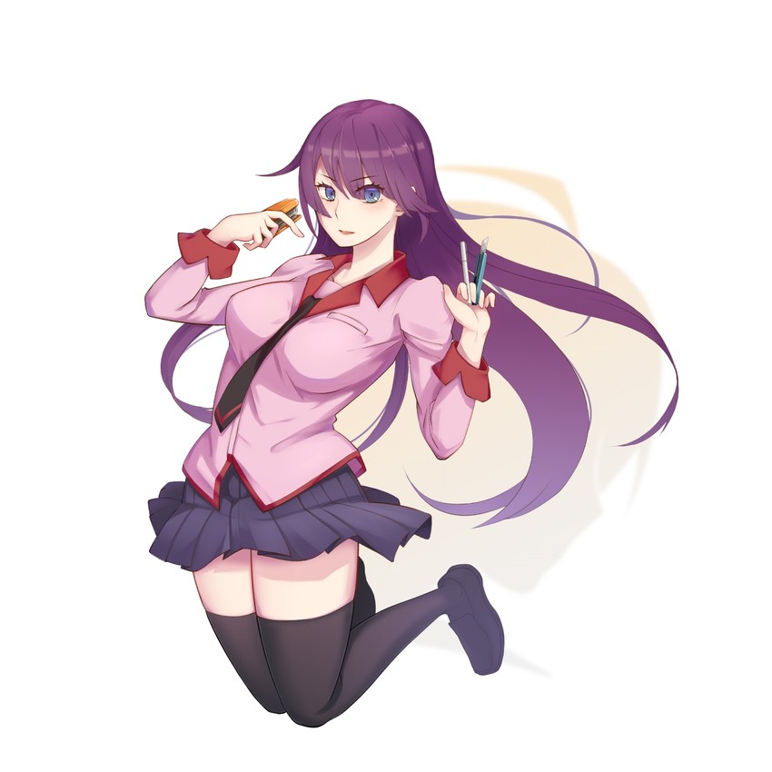 senjougahara hitagi (monogatari and 1 more) drawn by shioneko_(0202)