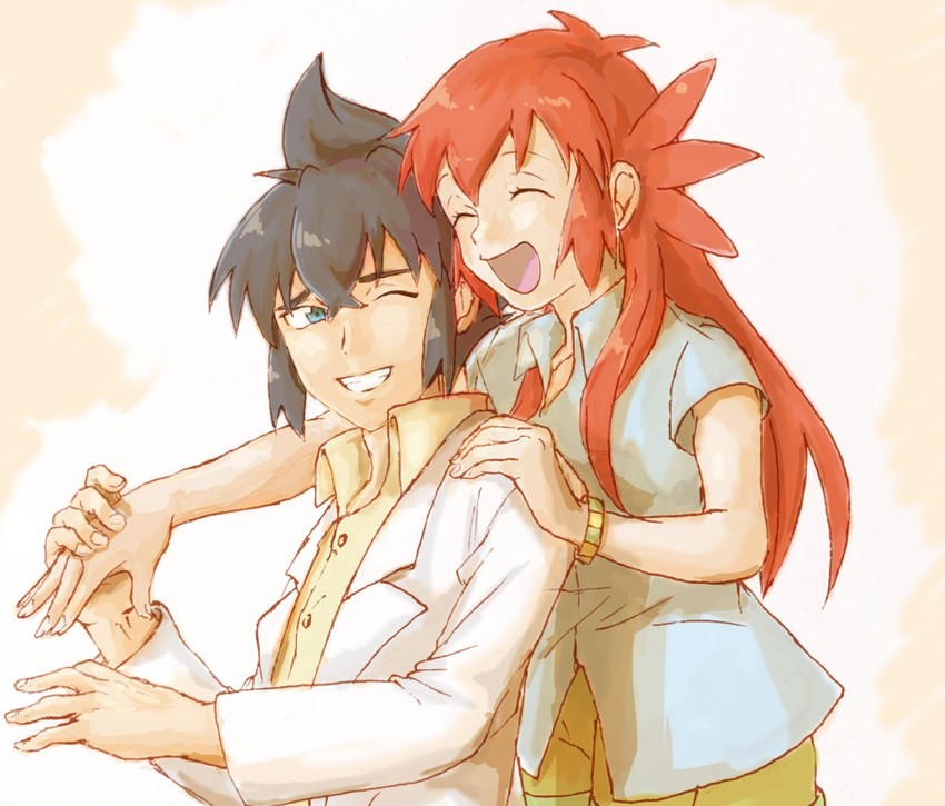 alain and mairin (pokemon and 1 more) drawn by ikki_(degutaro_)