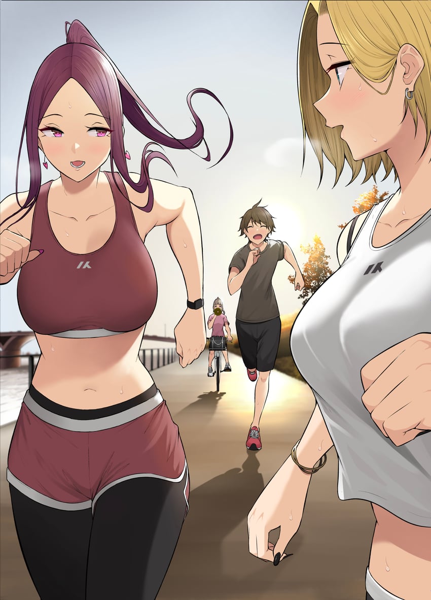 imaizumi, sasaki yukina, kurumizaka ruri, and hamazaki reina (imaizumin-chi wa douyara gal no tamariba ni natteru rashii) drawn by nori_gorou