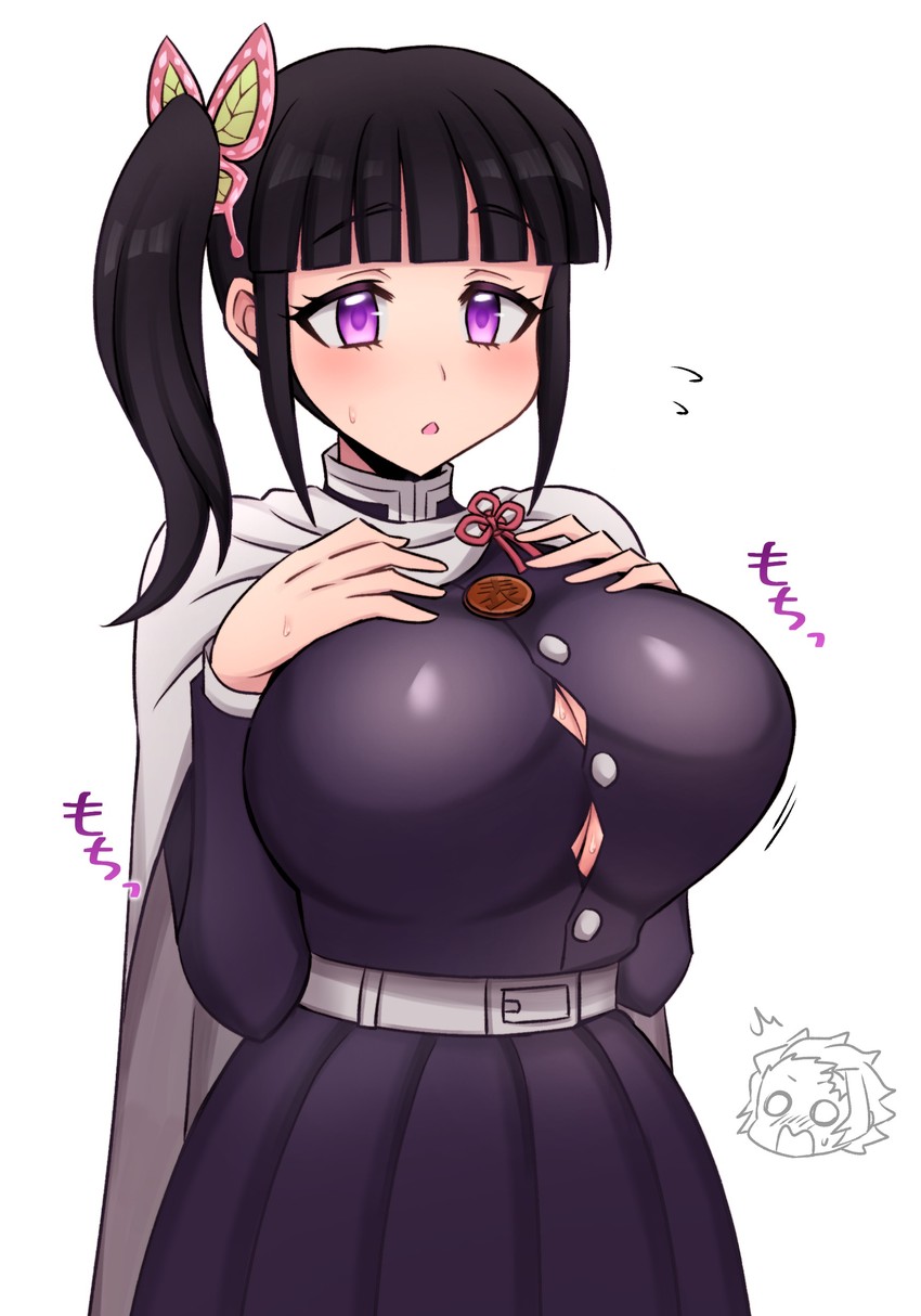 kamado tanjirou and tsuyuri kanao (kimetsu no yaiba) drawn by budou_(sktr210)