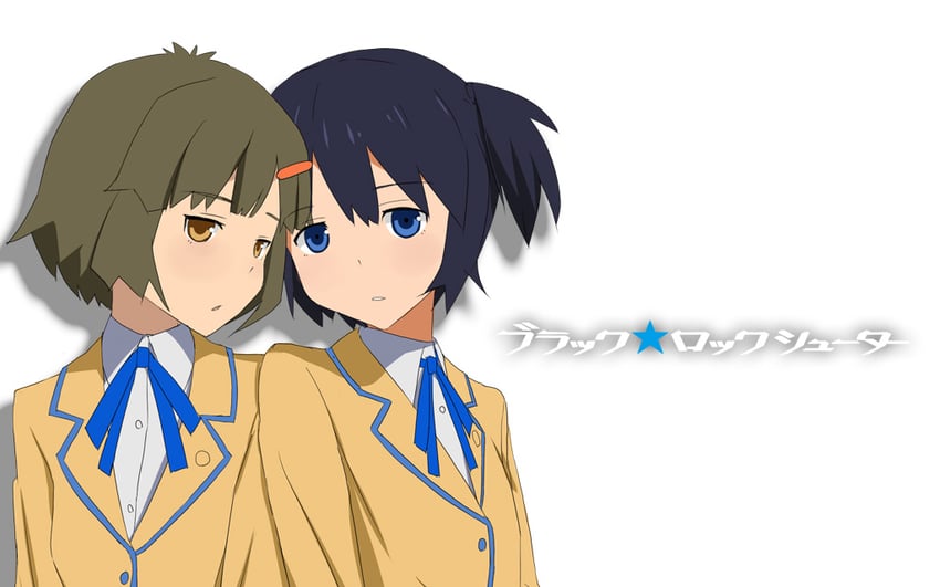 kuroi mato and koutari yuu (black rock shooter) drawn by wakaba_kaoru