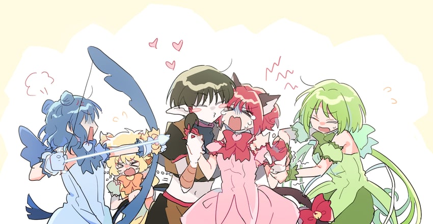 momomiya ichigo, mew ichigo, aizawa mint, midorikawa lettuce, mew mint, and 4 more (tokyo mew mew and 1 more) drawn by hs1122