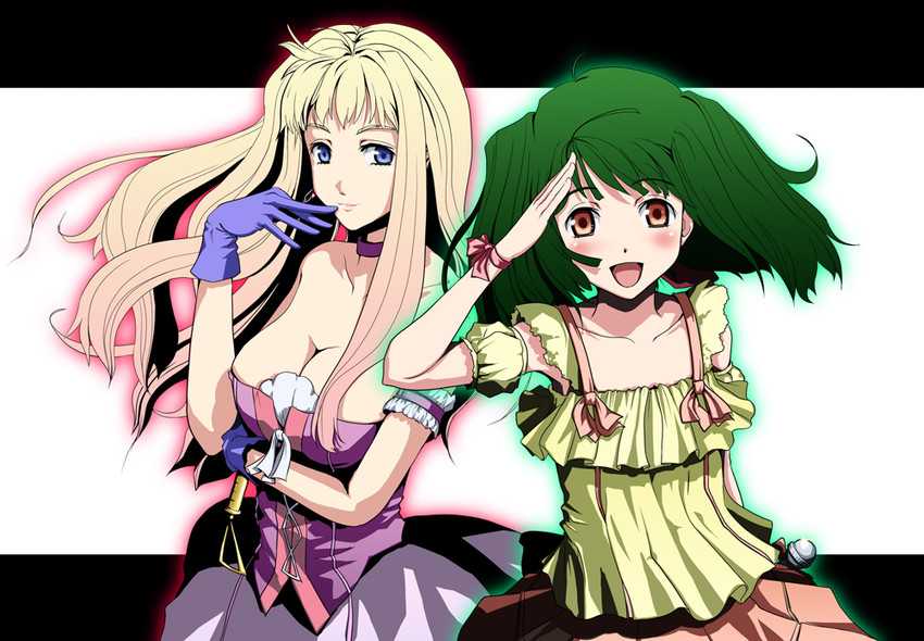 sheryl nome and ranka lee (macross and 1 more) drawn by aidama_(td1143)