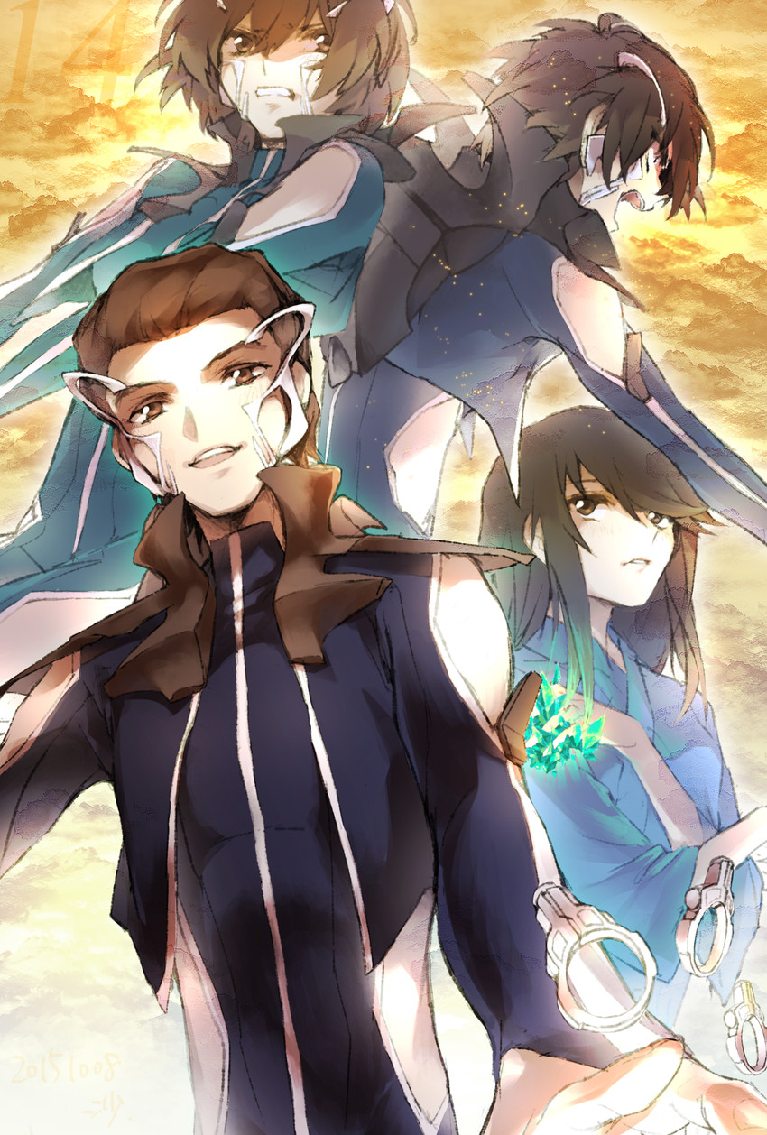 nishio rina, tatekami seri, nishio akira, and douma hiroto (soukyuu no fafner) drawn by 0731sa