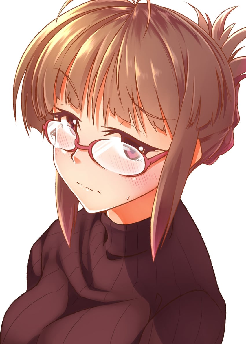 akizuki ritsuko (idolmaster and 2 more) drawn by hadaka_megane