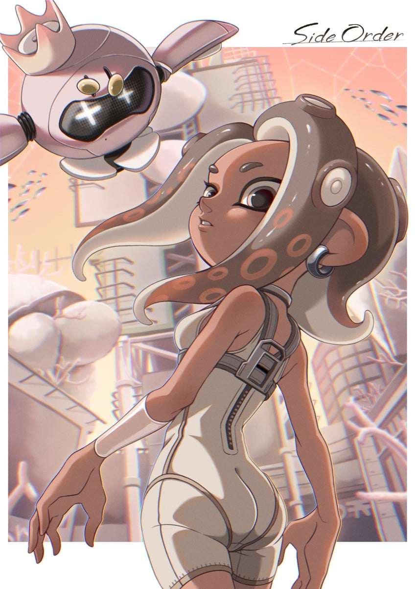 octoling player character, octoling girl, pearl, agent 8, and pearl drone (splatoon and 2 more) drawn by sumaboooo