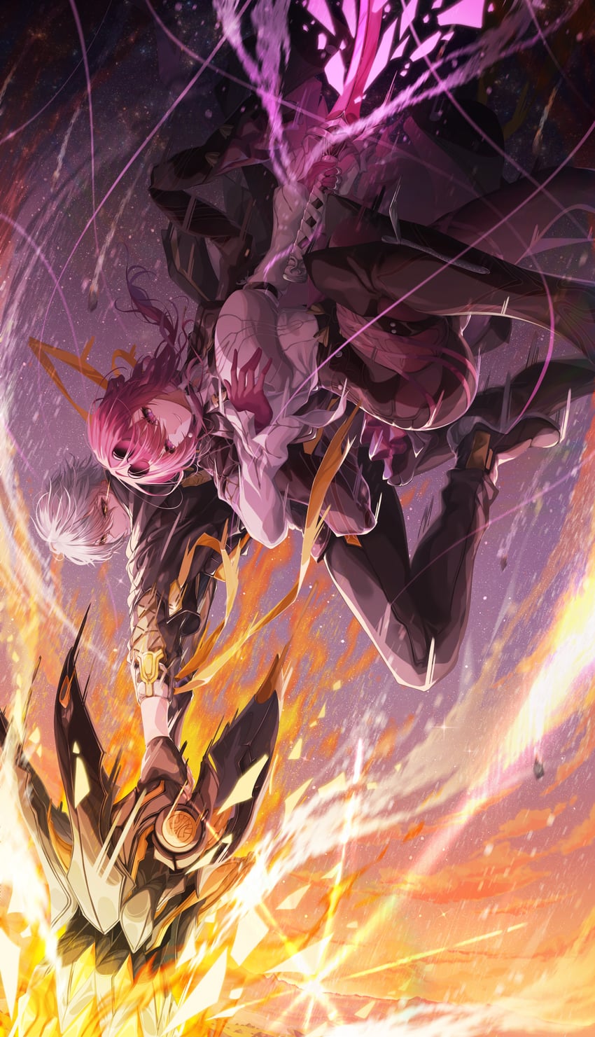 trailblazer, kafka, and caelus (honkai and 1 more) drawn by blitz_predator