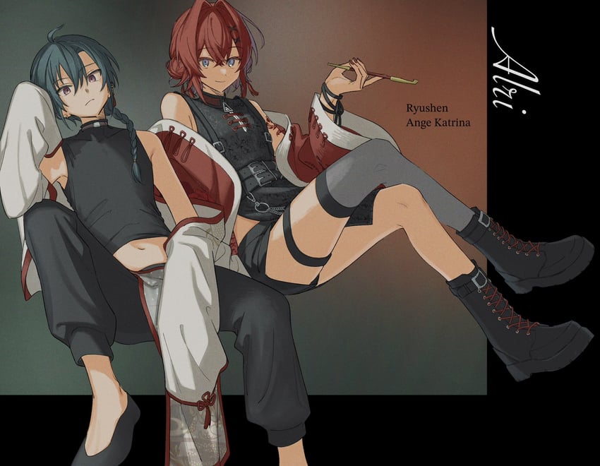 ange katrina and ryuushen (nijisanji) drawn by agemono_ume