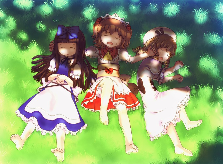star sapphire, luna child, and sunny milk (touhou) drawn by monosenbei