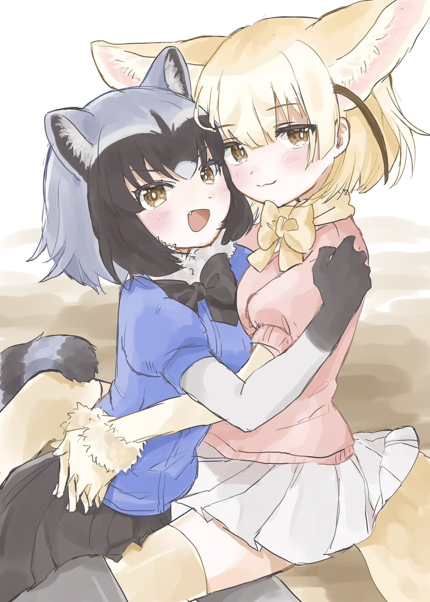 common raccoon and fennec (kemono friends) drawn by megumi_222