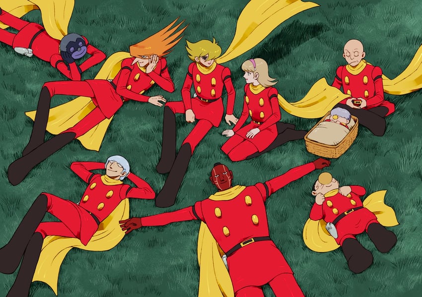 francoise arnoul, shimamura joe, jet link, albert heinrich, ivan whisky, and 4 more (cyborg 009) drawn by r_hy00