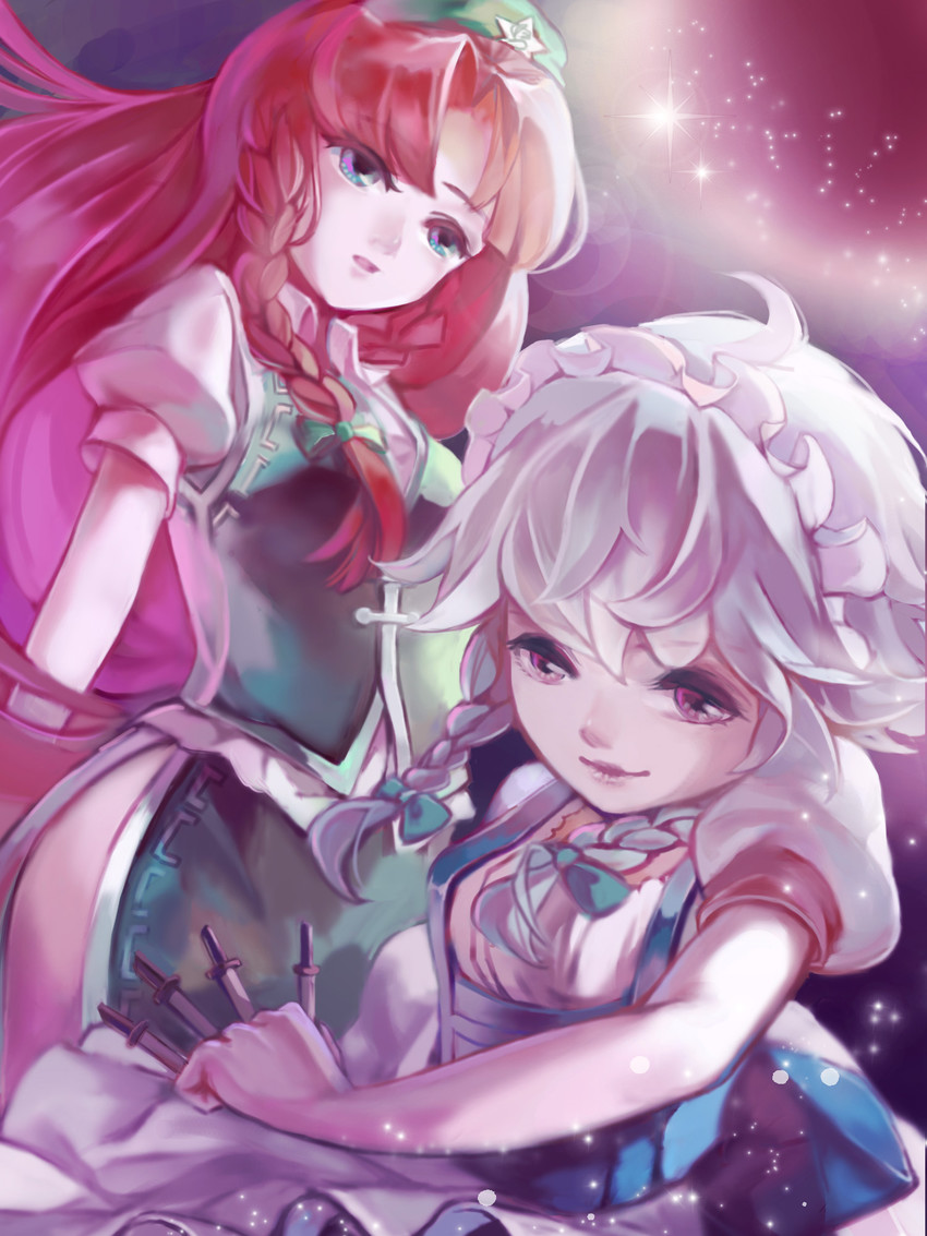 izayoi sakuya and hong meiling (touhou) drawn by lao_yang_hua_pu