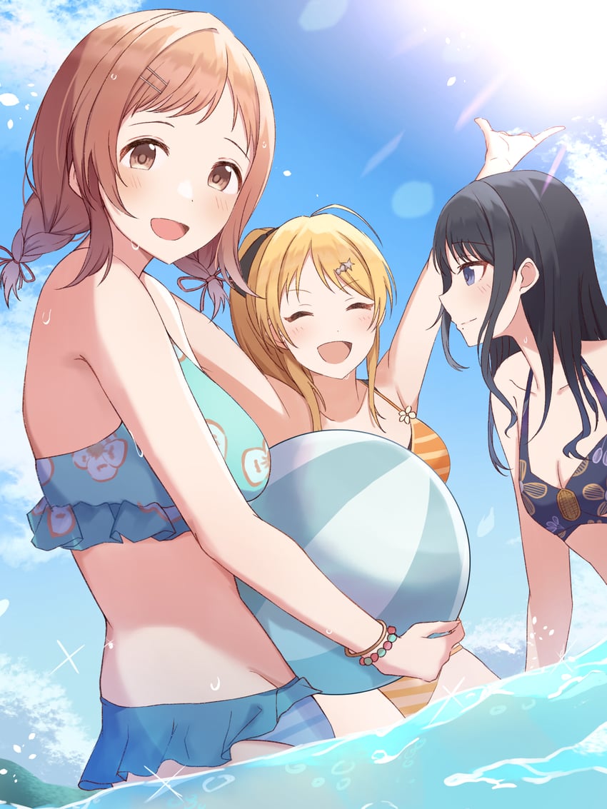 hachimiya meguru, sakuragi mano, and kazano hiori (idolmaster and 1 more) drawn by hal_ogura