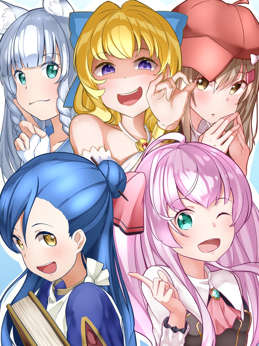 myne, ristarte, mile, shigure, and oohoshi ringo (honzuki no gekokujou and 4 more) drawn by takechii