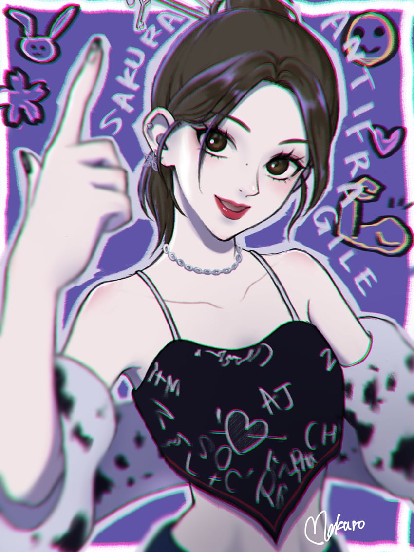 miyawaki sakura (real life and 1 more) drawn by makuroillust