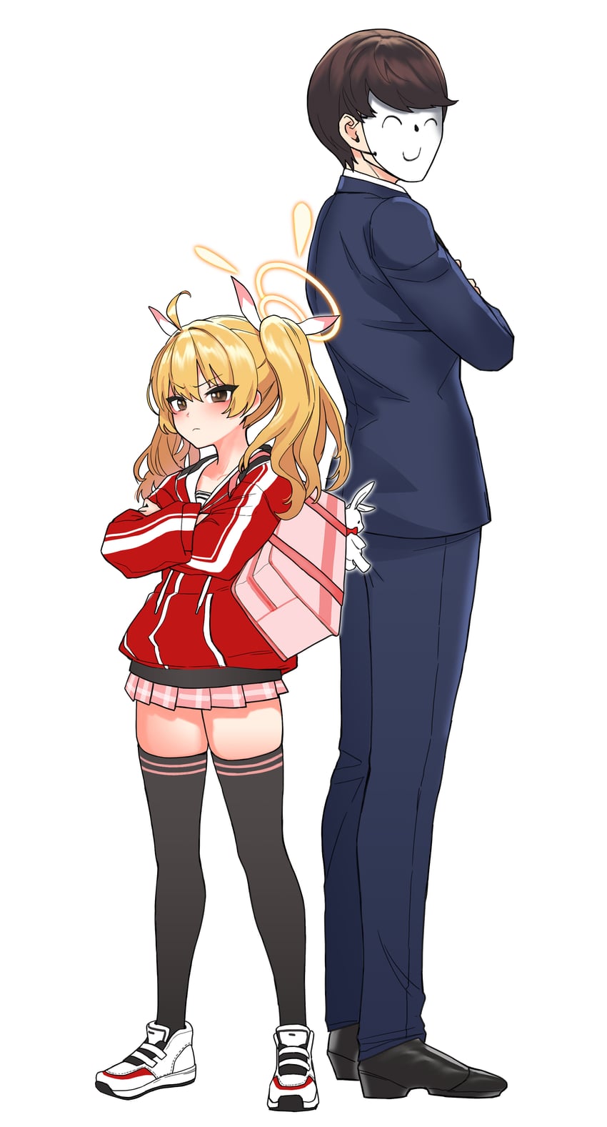 sensei, doodle sensei, and yoshimi (blue archive) drawn by cain_(gunnermul)
