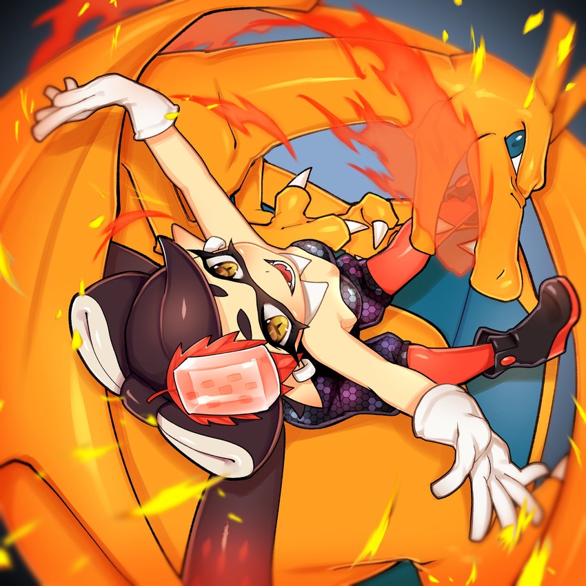 callie, marie, and charizard (pokemon and 2 more) drawn by puchiman