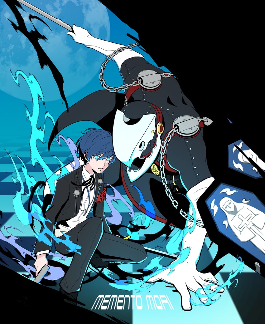 yuuki makoto and thanatos (persona and 1 more) drawn by botati