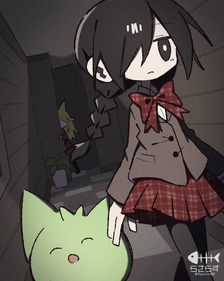 kurai yonaka, moge-ko, and defect mogeko (funamusea and 1 more) drawn by rasarasu