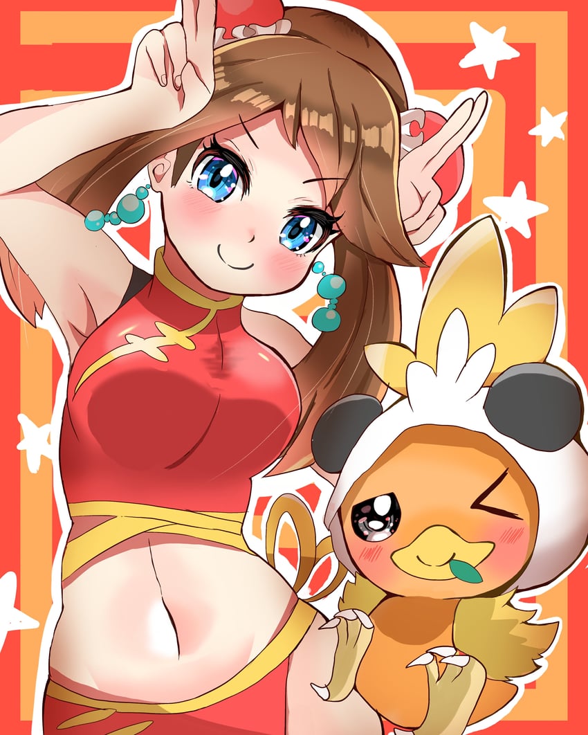 may, torchic, and pancham (pokemon and 1 more) drawn by carrot_summer