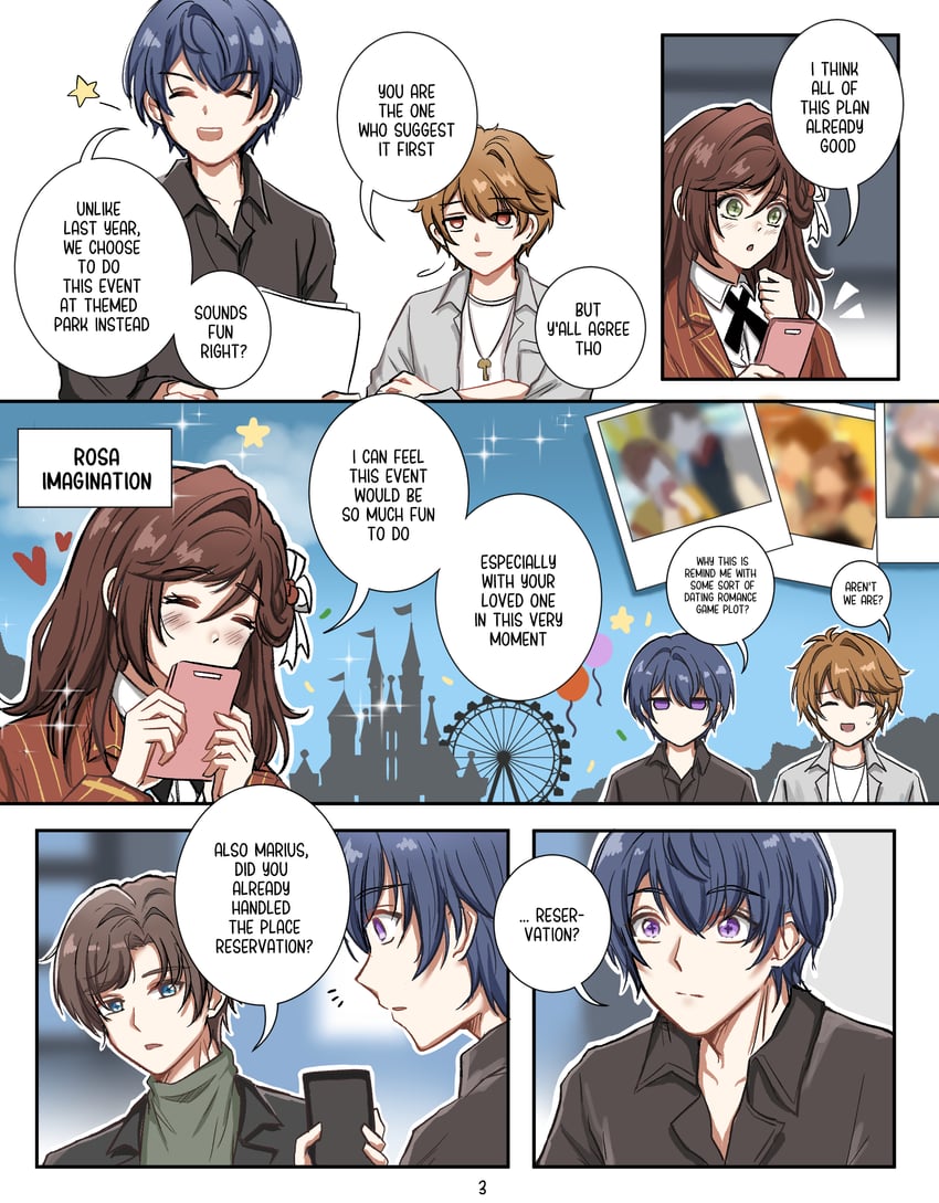 rosa, luke pearce, marius von hagen, and artem wing (tears of themis) drawn by nirvelia