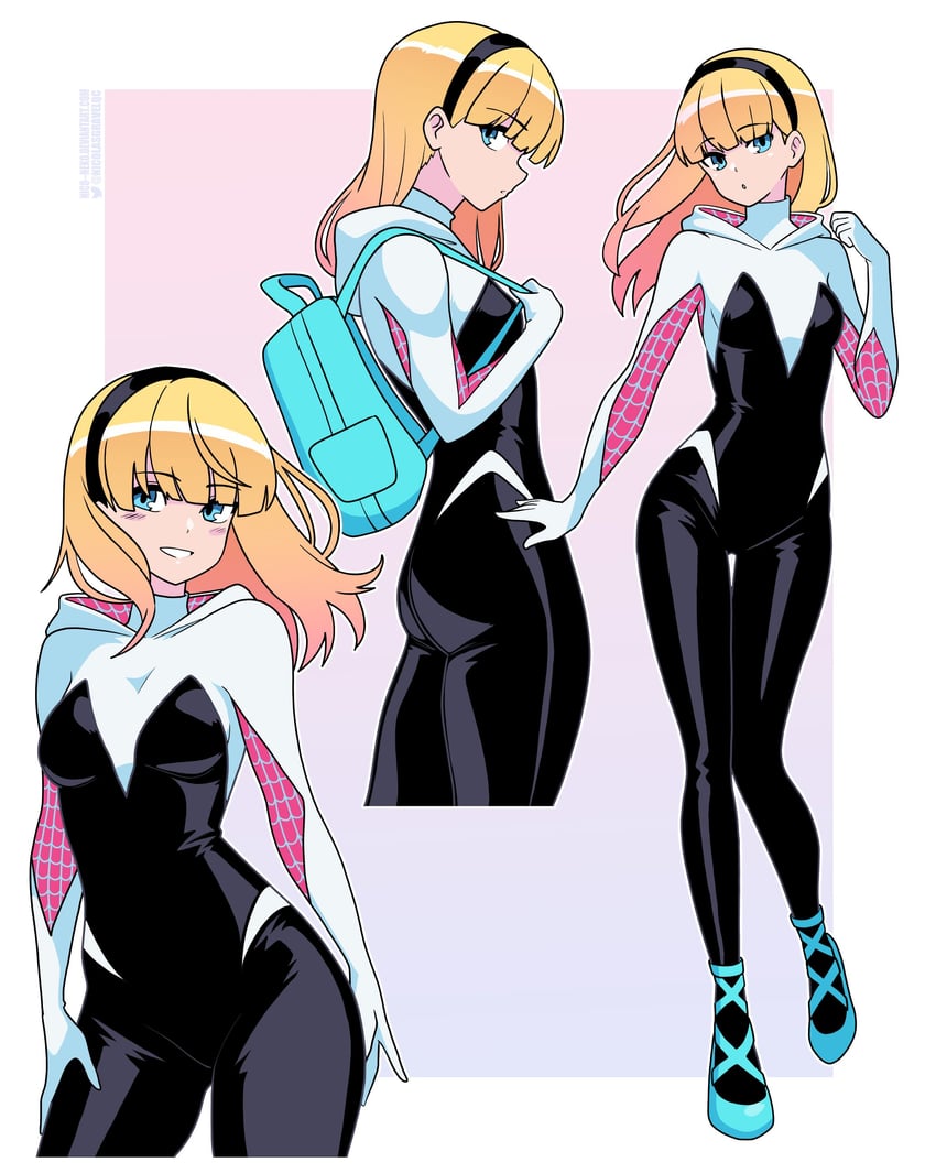 spider-gwen and gwen stacy (marvel and 1 more) drawn by nico-neko