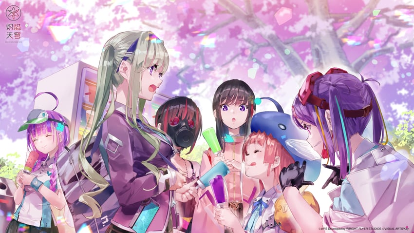 date akari, nikaidou misato, mikoto fubuki, ishii iroha, murohushi risa, and 1 more (heaven burns red)