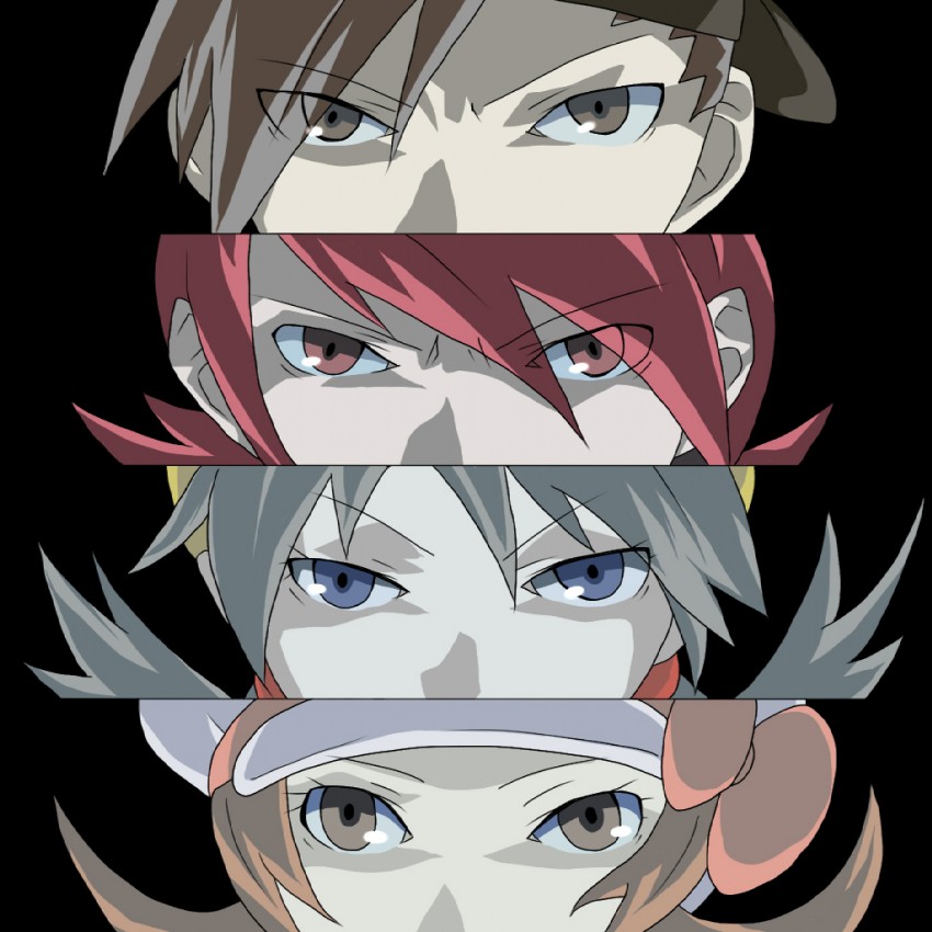 ethan, lyra, silver, and kris (pokemon and 3 more) drawn by brave_tls