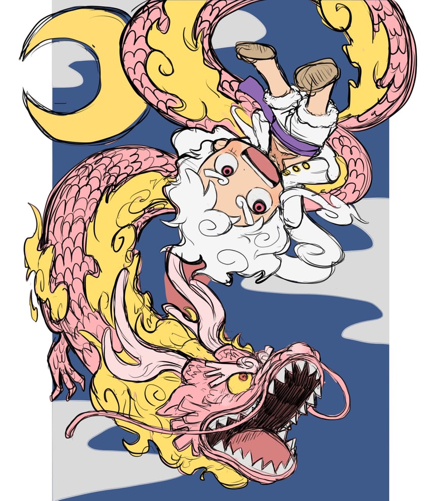 monkey d. luffy and kouzuki momonosuke (one piece) drawn by hk_hr05