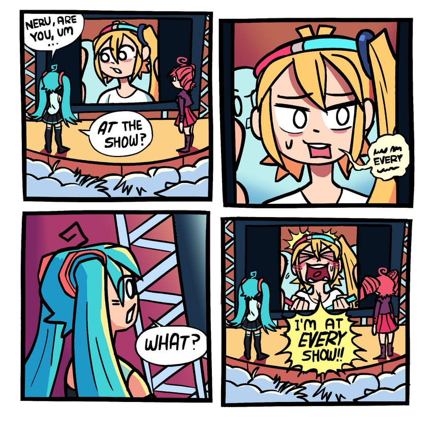 hatsune miku, kasane teto, and akita neru (vocaloid and 2 more) drawn by shenanigansen