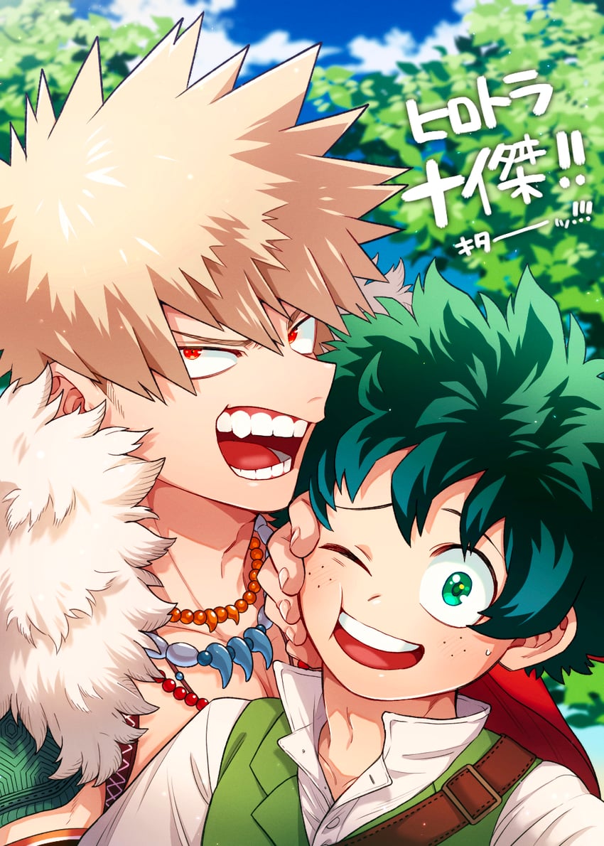 midoriya izuku and bakugou katsuki (boku no hero academia) drawn by misu_(ms.)